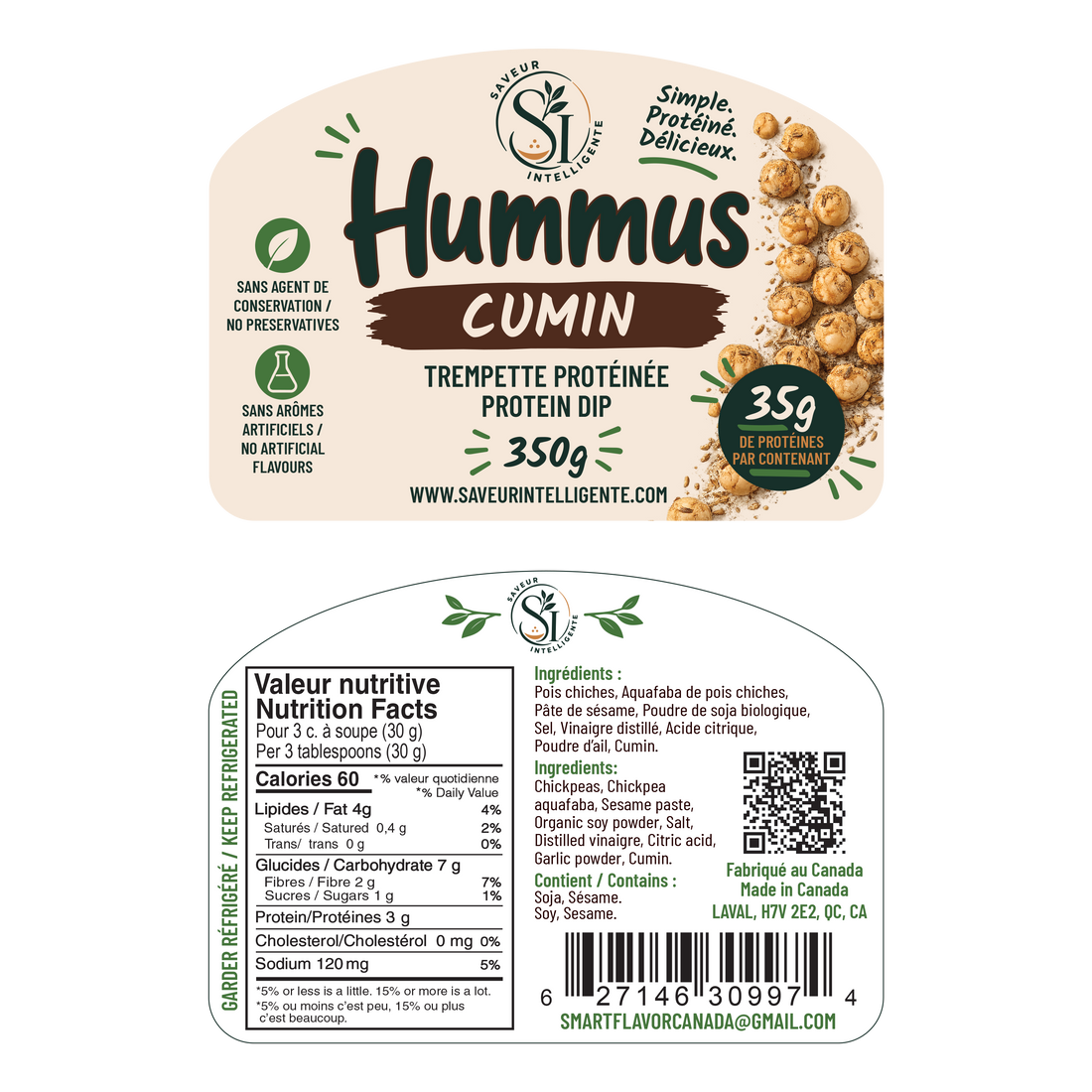 Intelligent Protein Hummus – Cumin