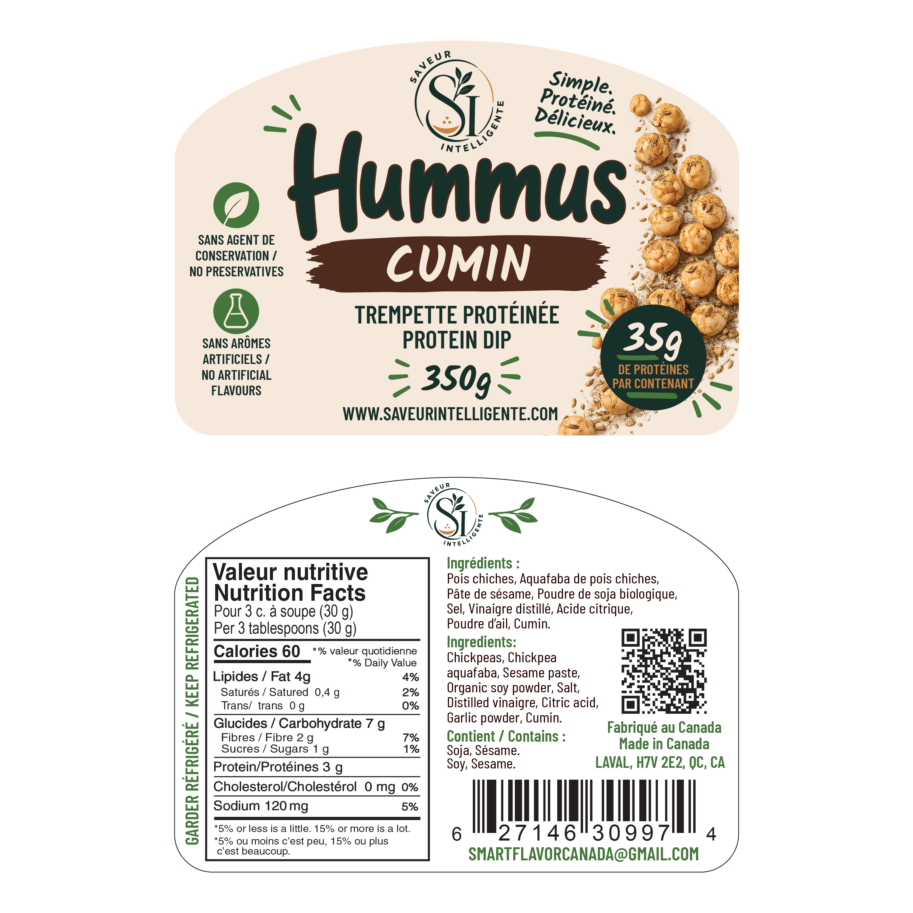 Intelligent Protein Hummus – Cumin