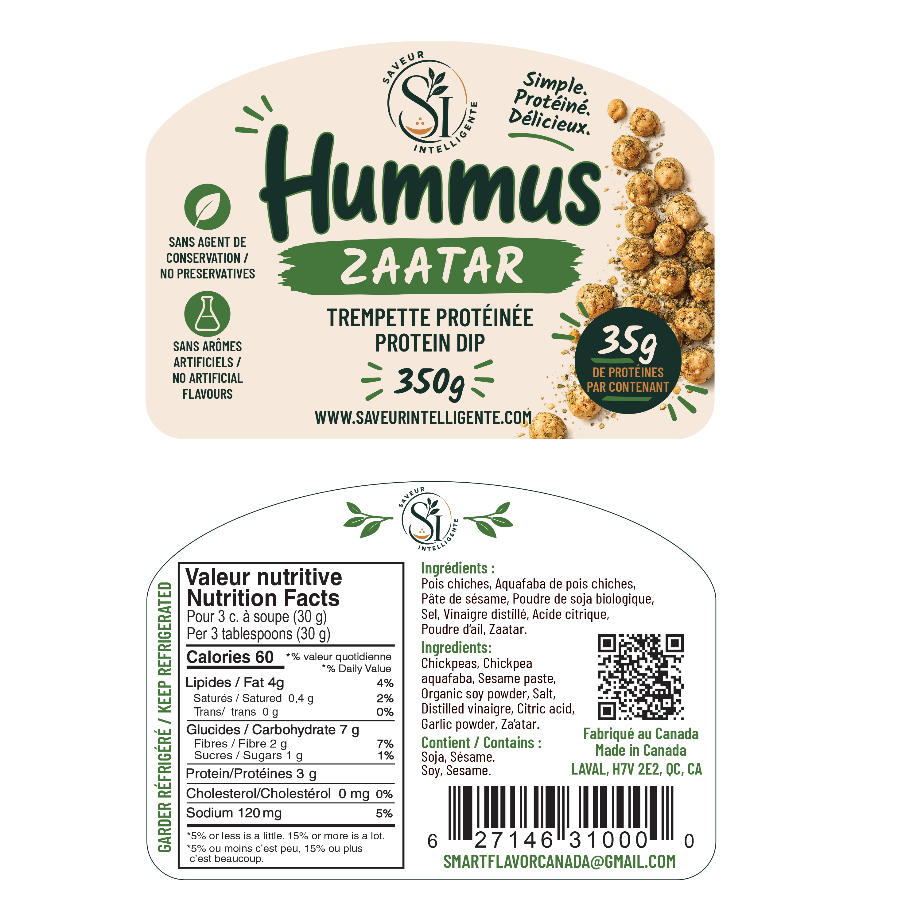 Intelligent Protein Hummus – Zaatar